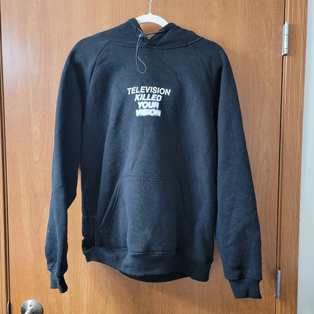 ZRK LDN Internet Made Television Killed Your Vision Heavyweight Hoodie Size S